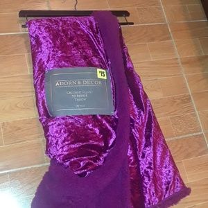 2) Crushed velvet throw blanket. The color is wine